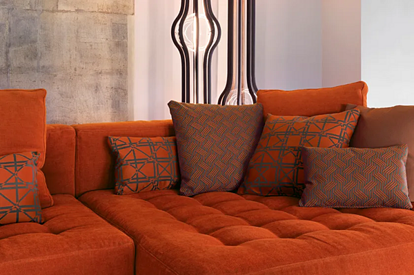 Ecksofa aus Stoff mit weicher Rückenlehne Flou Doze Fabrik Flou aus Italien. Foto №7