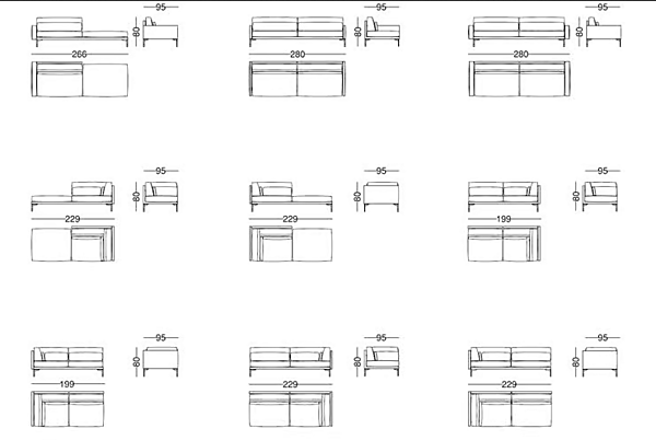 Sektionaler Sofa aus Leder oder Stoff 110 modern VIBIEFFE Fabrik VIBIEFFE aus Italien. Foto №18