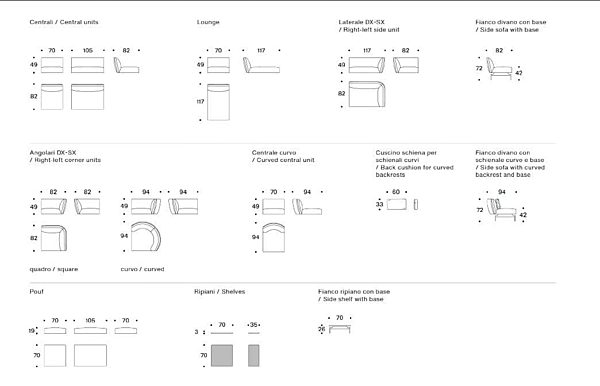 Ecksofa aus Stoff mit weicher Rückenlehne Saba Rendez Vous Fabrik SABA aus Italien. Foto №18