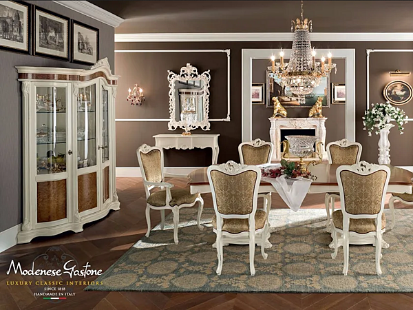 Polsterstuhl mit Armlehnen aus Stoff Modenese Luxury Interiors 13507 Fabrik MODENESE GASTONE aus Italien. Foto №5