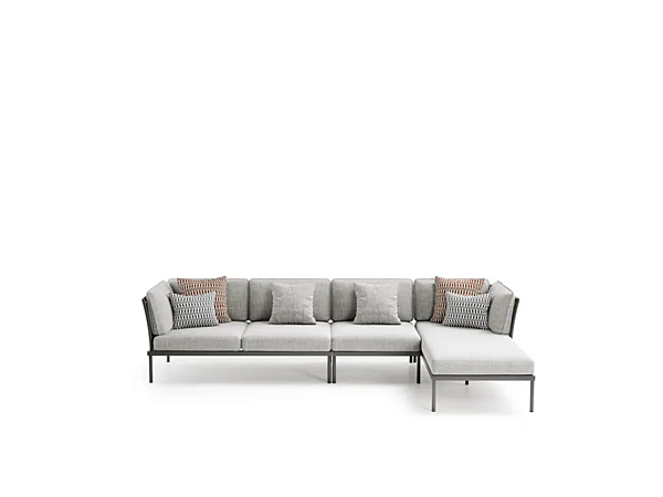 Modulares Gartensofa mit Stoffbezug und Chaiselongue Atmosphera Flash Fabrik ATMOSPHERA aus Italien. Foto №5