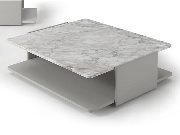 Niedriger quadratischer Couchtisch aus Marmor i 4 Mariani Sella Fabrik i 4 Mariani aus Italien. Foto №1
