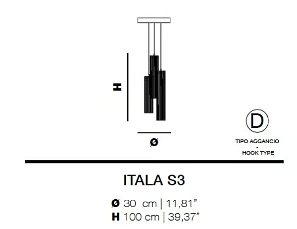 LED Pendelleuchte aus Borosilikatglas Itala S3 Euroluce Lampadari Fabrik EUROLUCE LAMPADARi aus Italien. Foto №4