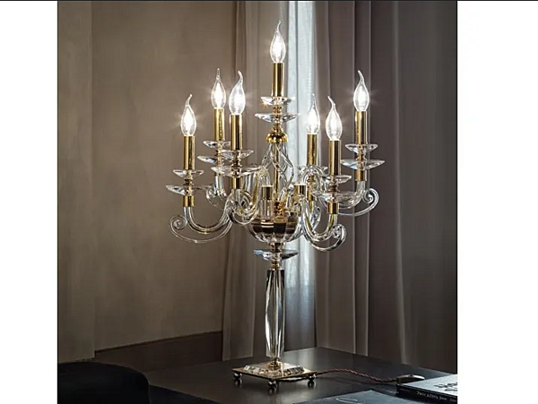Kristall Tischlampe Alicante F6 1L Euroluce Lampadari Fabrik EUROLUCE LAMPADARi aus Italien. Foto №1
