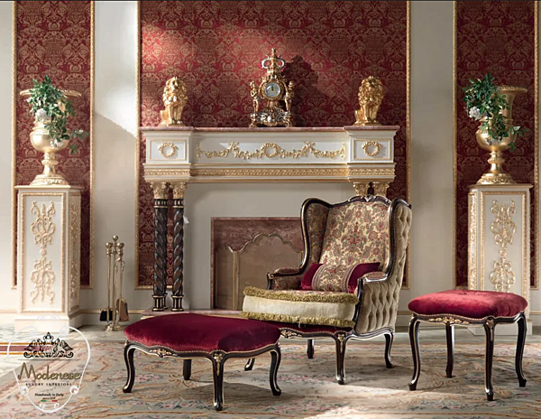 Niedriger Stoffhocker Modenese Luxury Interiors 15503 Fabrik MODENESE GASTONE aus Italien. Foto №2