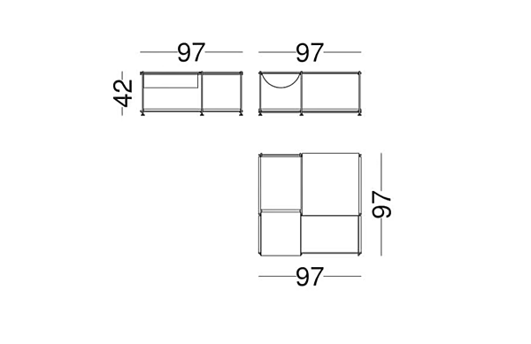 Modularer Couchtisch mit integriertem Zeitschriftenregal aus Holz VIBIEFFE SPIRIT BOOK 9900 Fabrik VIBIEFFE aus Italien. Foto №6