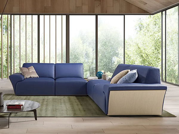 Ecksofa aus Leder mit Couchtisch Fiordiloto Marinelli Home M1181 Fabrik Marinelli Home aus Italien. Foto №1