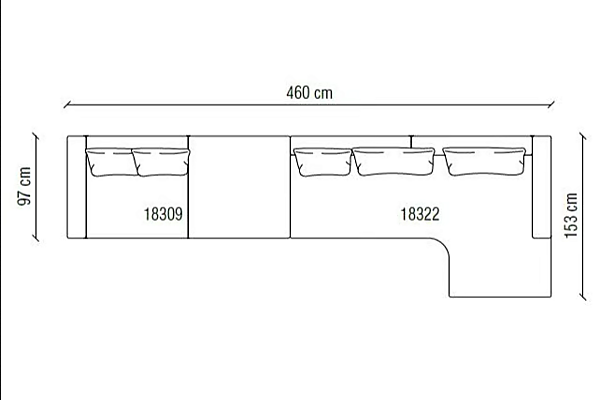 Ecksofa aus Leder mit weicher Rückenlehne Frigerio Horizon Fabrik Frigerio aus Italien. Foto №6