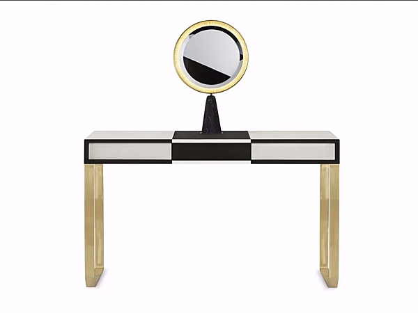 Holztisch mit Messingdetails Selene Gallotti & Radice Fabrik Gallotti & Radice aus Italien. Foto №1