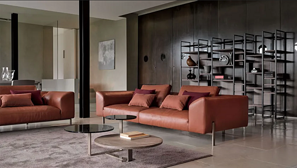 Dreisitzer Ledersofa mit weicher Rückenlehne CORTEZARI DIVA 703 Fabrik CORTE ZARI aus Italien. Foto №5