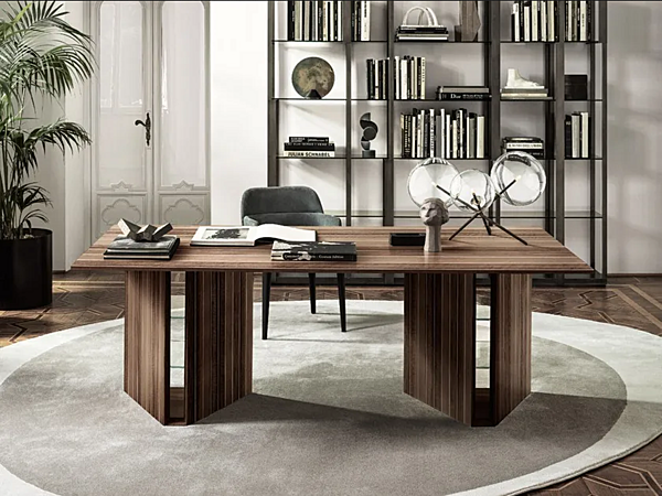 Rechteckiger Schreibtisch aus Rosenholz Gallotti&Radice Prism Fabrik Gallotti & Radice aus Italien. Foto №7
