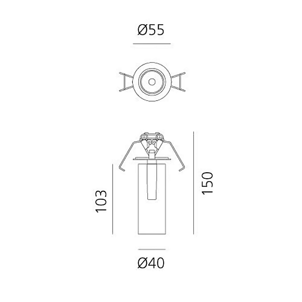 LED Einbau-Scheinwerfer aus Aluminium verstellbar Artemide Vector Fabrik Artemide aus Italien. Foto №8