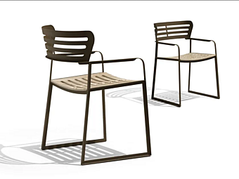 Gartenstuhl mit Armlehnen aus Aluminium GEA GIORGETTI 87041