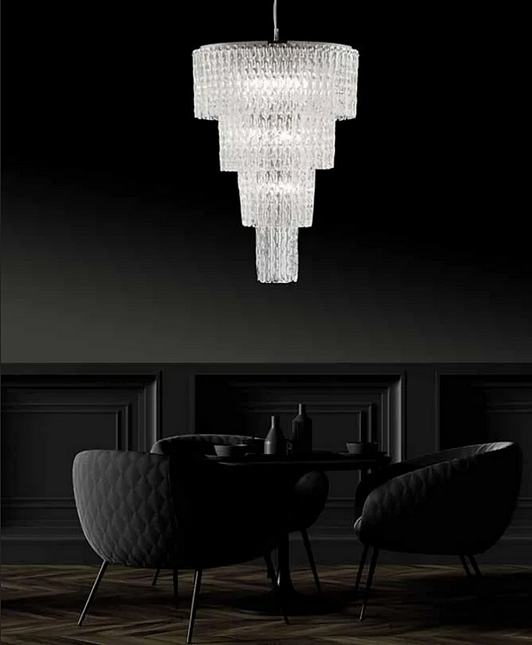 Kristall Pendelleuchte Cascade 46 Euroluce Lampadari Fabrik EUROLUCE LAMPADARi aus Italien. Foto №2