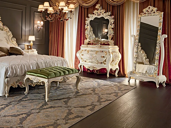 Freistehender gerahmter Spiegel aus Holz Modenese Luxury Interiors 11627 Fabrik MODENESE GASTONE aus Italien. Foto №3