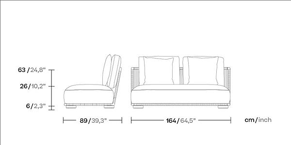Ecksofa aus Stoff für den Garten Grand Bitta KETTAL KS7003400, KS7003300, KS7003500 Fabrik KETTAL aus Italien. Foto №7