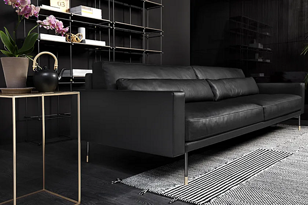 Sektionaler Sofa aus Leder oder Stoff 110 modern VIBIEFFE Fabrik VIBIEFFE aus Italien. Foto №7