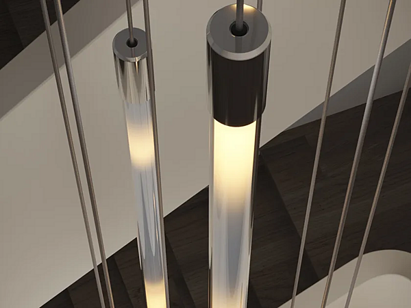 LED Hängelampe aus Glas mit Flux Helixes Design Haberdashery Fabrik HABERDASHERY aus Italien. Foto №7