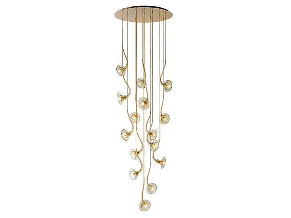 Hängelampe aus geblasenem Glas Ikebana 15 MULTIFORME SS3370-15-FK1 Fabrik MULTIFORME aus Italien. Foto №1