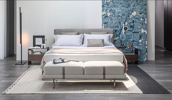Doppelbett mit abnehmbarem Bezug aus Stoff Flou ICON Fabrik Flou aus Italien. Foto №2
