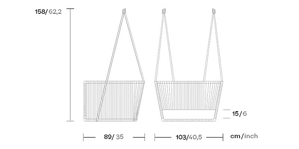 Hängesessel für den Garten aus Aluminium KETTAL Bitta Fabrik KETTAL aus Italien. Foto №4