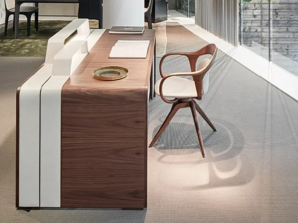 Rechteckiger Schreibtisch mit Schubladen aus Holz GIORGETTI ALMA Fabrik GIORGETTI aus Italien. Foto №6