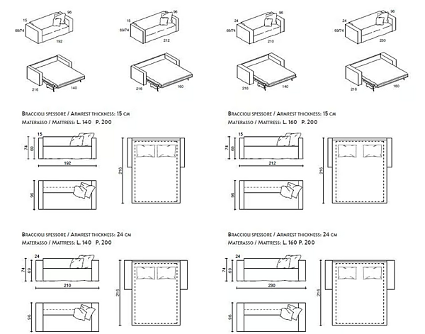 Zweisitzer Stoffsofa mit Bettfunktion Duomo Design Glamour Fabrik Duomo Design aus Italien. Foto №5