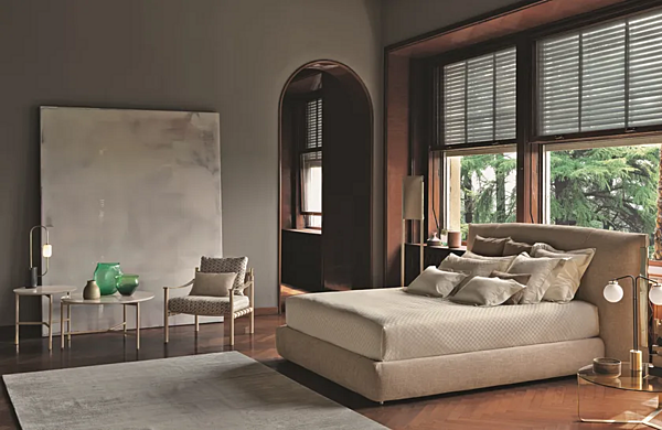 Doppelbett mit gepolsterter Rückwand Amal Flou Fabrik Flou aus Italien. Foto №6
