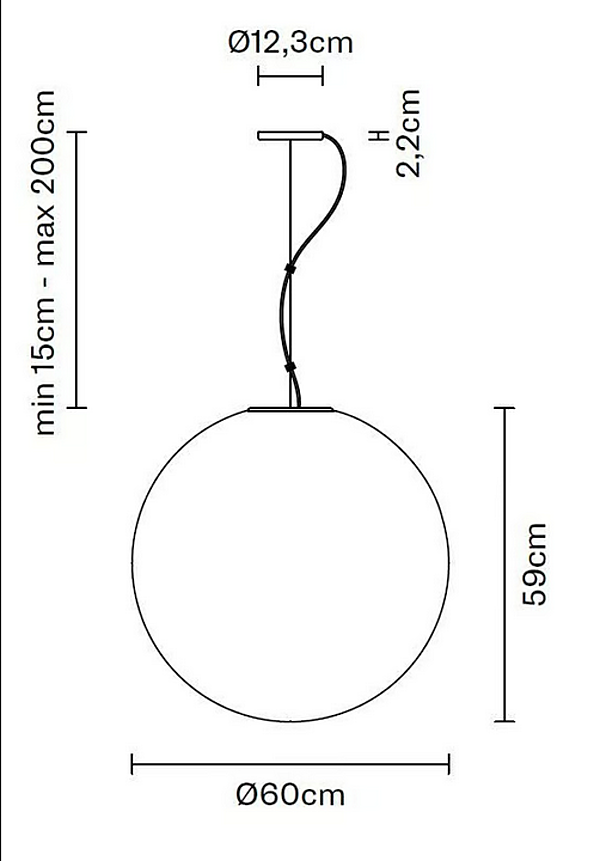 Glas Pendelleuchte Fabbian Lumi Sfera Fabrik Fabbian aus Italien. Foto №14