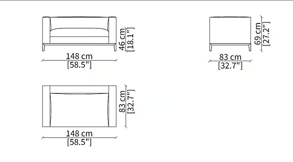 Zweisitzer Ledersofa Taylor Junior Frigerio Fabrik Frigerio aus Italien. Foto №7