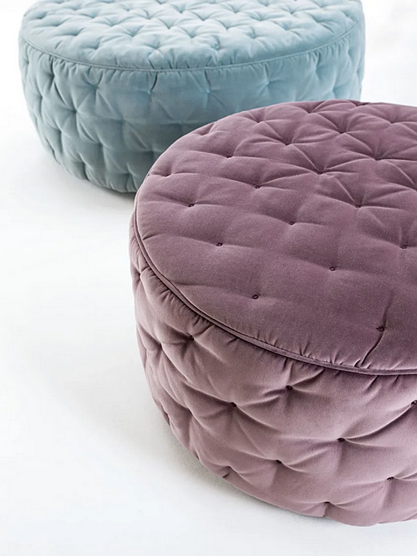 Runder gepolsterter Pouf aus Stoff Frigerio Miller Fabrik Frigerio aus Italien. Foto №3