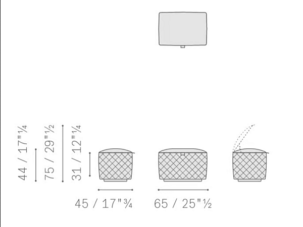 Rechteckiger Lederpouf mit Stauraum Grant de Luxe POLTRONA FRAU Fabrik POLTRONA FRAU aus Italien. Foto №7