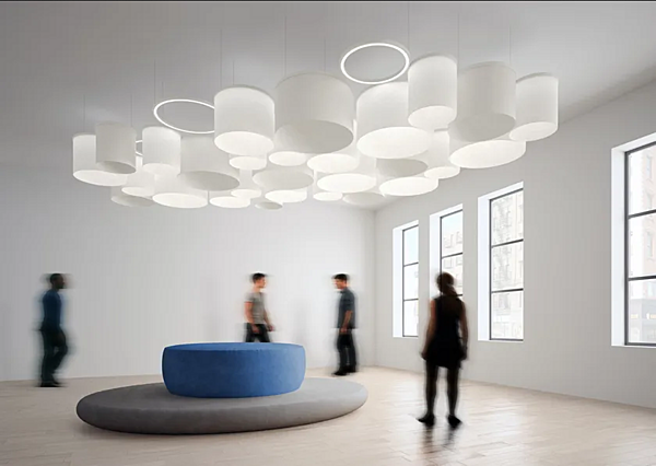 Dimmable Pendelleuchte aus Glas Artemide Ripple Cluster Fabrik Artemide aus Italien. Foto №5