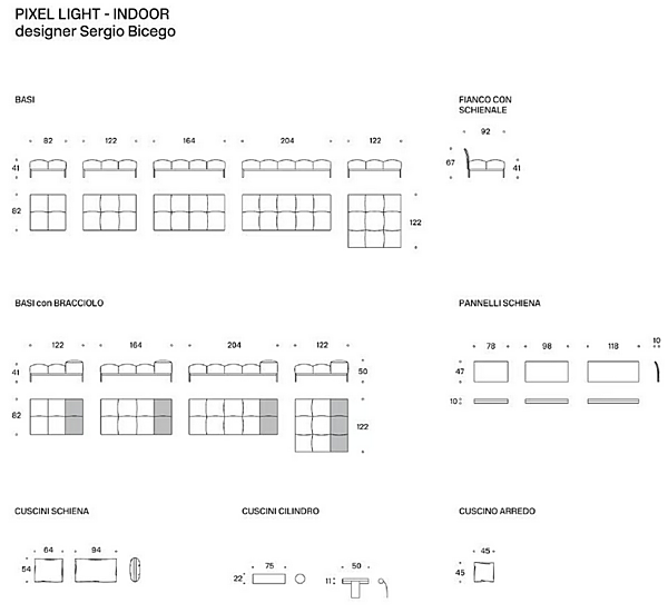 Ecksofa aus Stoff für den Garten Pixel Light Saba Fabrik SABA aus Italien. Foto №11