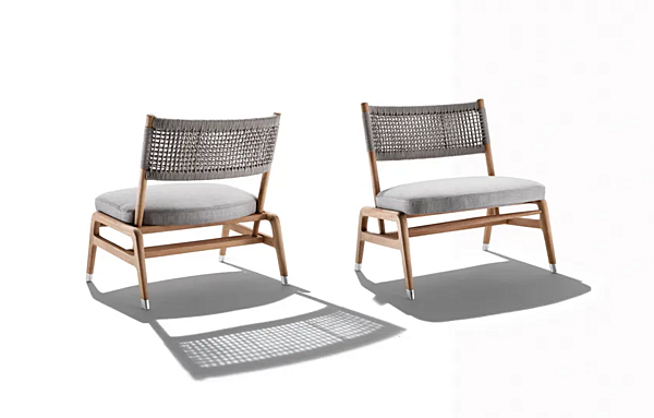 Iroko Sessel mit integriertem Kissen Ortigia Outdoor FLEXFORM Fabrik FLEXFORM aus Italien. Foto №3