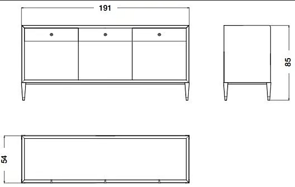 Marmor und Holz Sideboard mit Schubladen Eclipse CPRN HOMOOD E221 Fabrik CPRN HOMOOD aus Italien. Foto №3