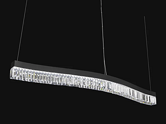 LED Kristallpendelleuchte Way Curve Euroluce Lampadari Fabrik EUROLUCE LAMPADARi aus Italien