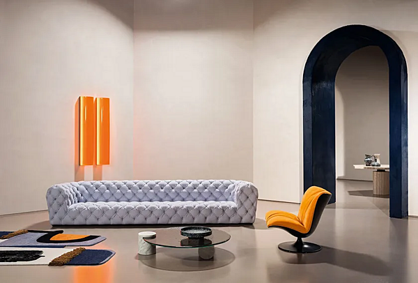 Sofa mit gepolsterter Rückenlehne aus Leder BAXTER Chester Moon Fabrik BAXTER aus Italien. Foto №2