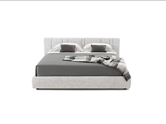 Doppelbett mit gepolstertem Kopfteil aus Stoff GIORGETTI KARPHI NAP