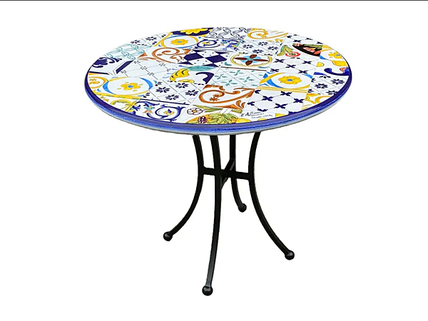 Garten Tisch aus Lavastein Patchwork L_Antica Deruta TLC/PATCH Fabrik L'Antica Deruta aus Italien. Foto №1