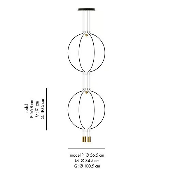 LED Pendelleuchte aus Metall in zwei Ebenen AXOLIGHT Liaison Fabrik Axolight aus Italien. Foto №6