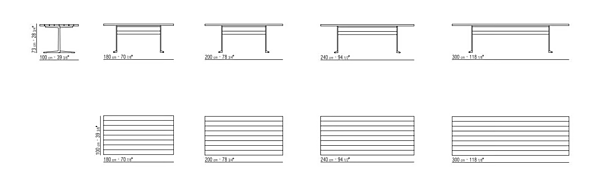 Rechteckiger Tisch aus Iroko FLEXFORM Fly Fabrik FLEXFORM aus Italien. Foto №2