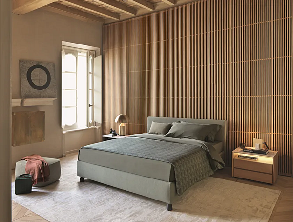 Doppelbett mit gepolsterter Rückwand Flou Notturno 2 Fabrik Flou aus Italien. Foto №5