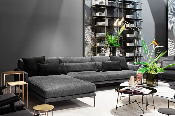 Sektionaler Sofa aus Leder oder Stoff 110 modern VIBIEFFE Fabrik VIBIEFFE aus Italien. Foto №3