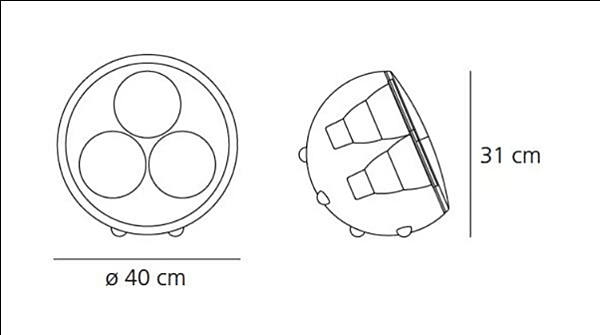 Tischlampe aus Polycarbonat und Methacrylat LED Artemide Yang 0324010APP Fabrik Artemide aus Italien. Foto №6