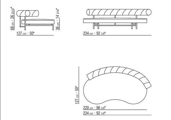 Kurvenförmiges Stoffsofa Supermax FLEXFORM Fabrik FLEXFORM aus Italien. Foto №13