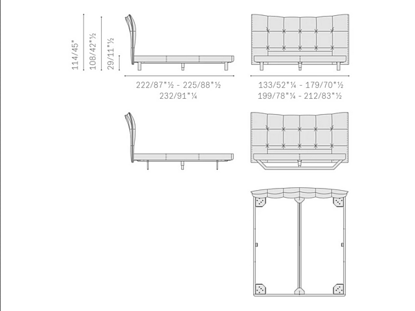 Stoffbett mit gepolstertem Kopfteil Aurora Tre POLTRONA FRAU Fabrik POLTRONA FRAU aus Italien. Foto №7