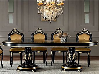 Ovaler Esstisch aus Massivholz Modenese Luxury Interiors 11115 Fabrik MODENESE GASTONE aus Italien