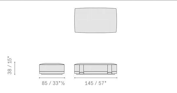 Rechteckiger Lederpouf Grant POLTRONA FRAU Fabrik POLTRONA FRAU aus Italien. Foto №12