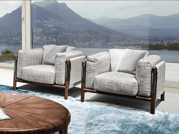 Lederarmchair mit Armlehnen GIORGETTI Urban 66500, 66501 Fabrik GIORGETTI aus Italien. Foto №2